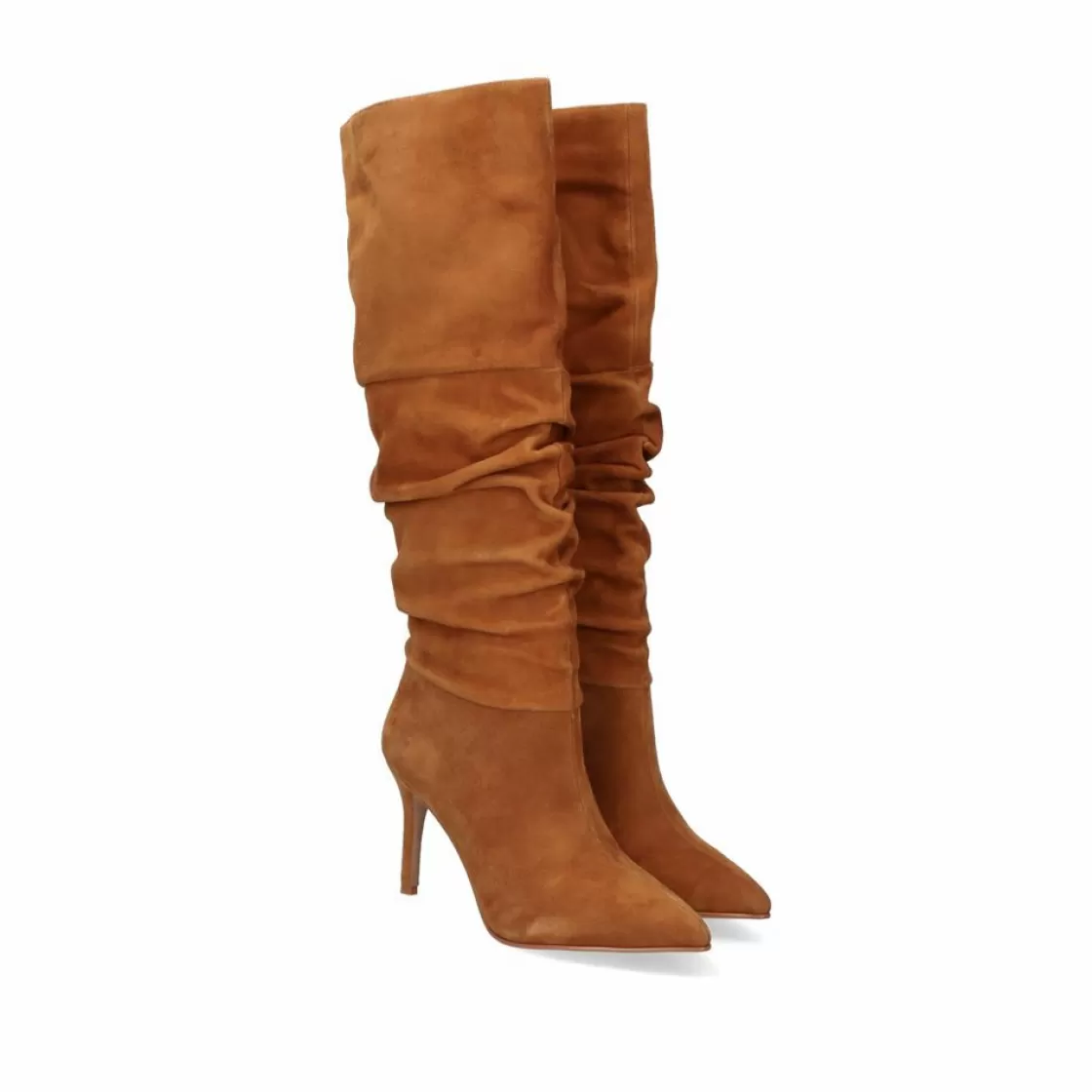 Exe Shoes Botas-Bota Drapeada Diana-120 Camel Suede