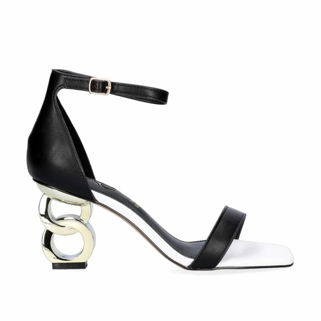 Exe Shoes Sandalias De Salto-Low Heeled Sandal Lilian-055 Preto Branco