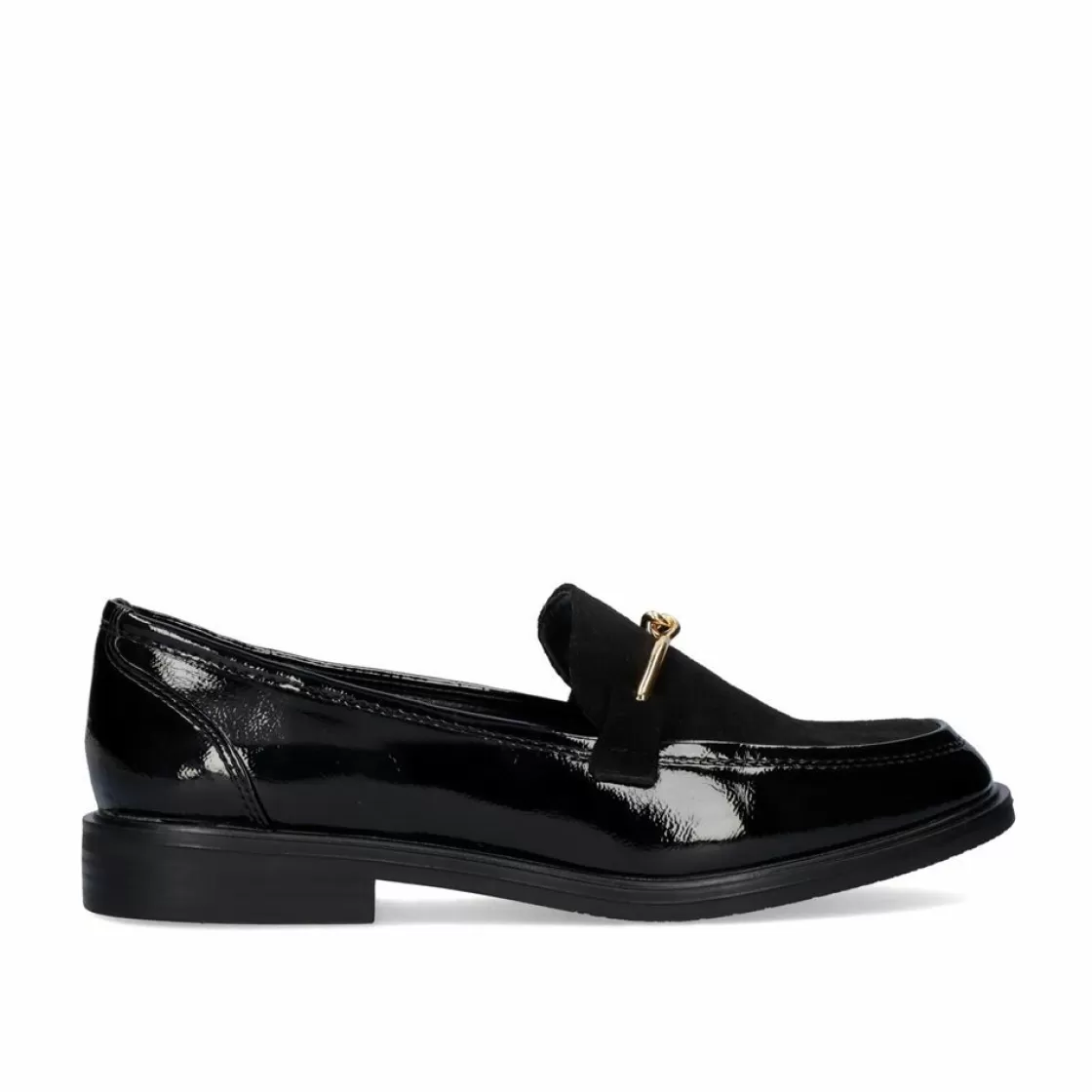 Exe Shoes Calcados Baixos-Mocassim Com Detalhe Dourado Virginia-489 Em Preto