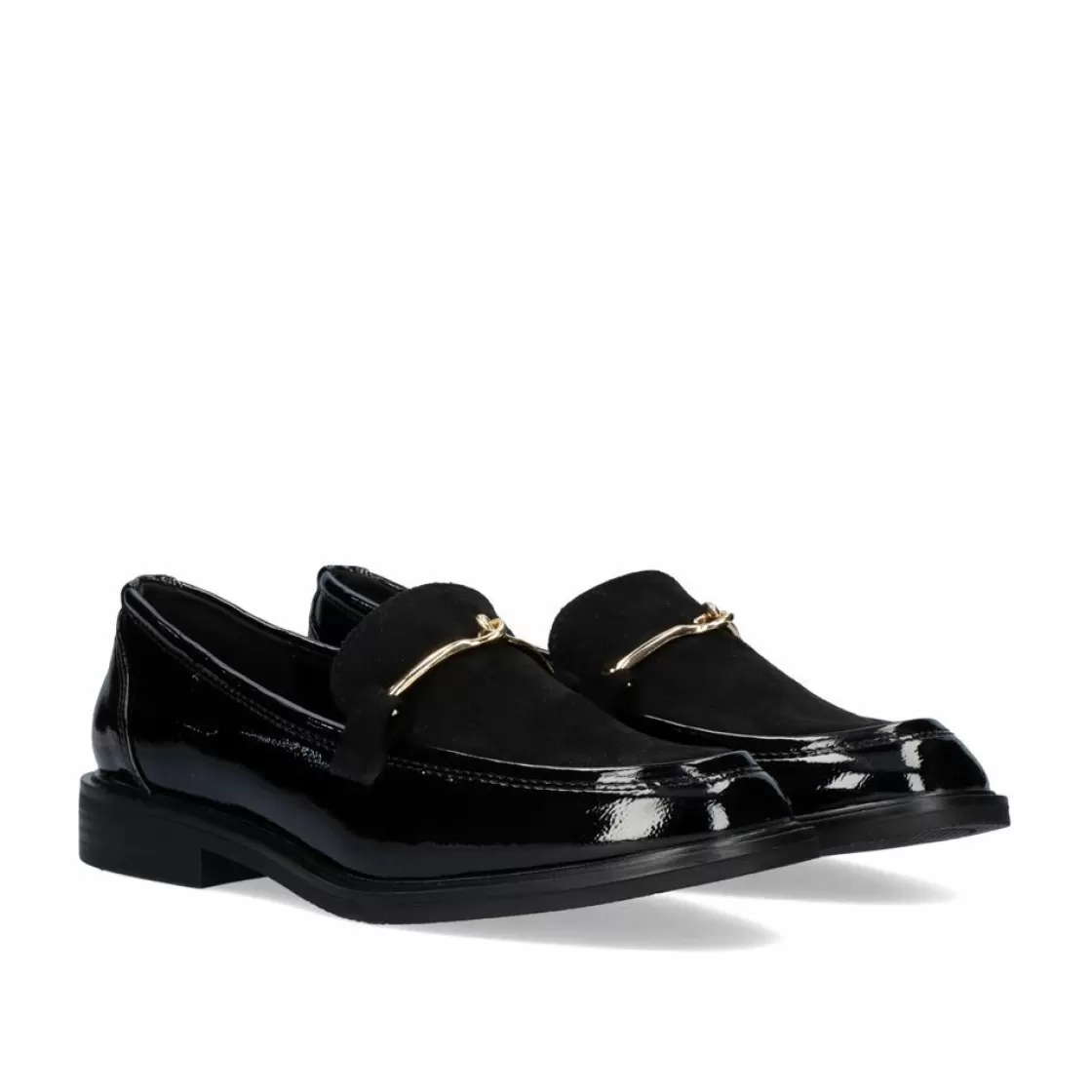 Exe Shoes Calcados Baixos-Mocassim Com Detalhe Dourado Virginia-489 Em Preto