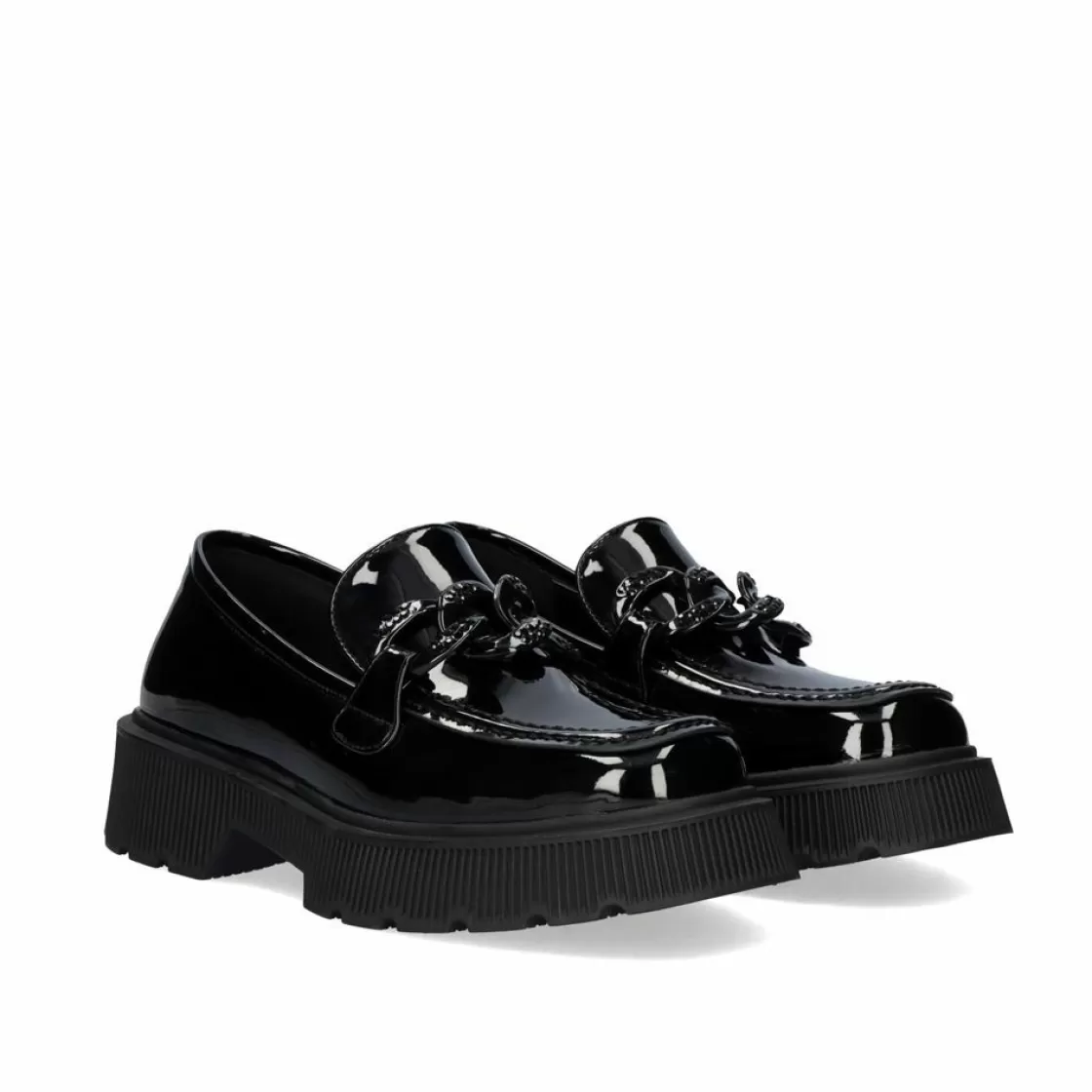 Exe Shoes Calcados Baixos-Mocassins Estilo Charol Pb6265-T7 Em Preto