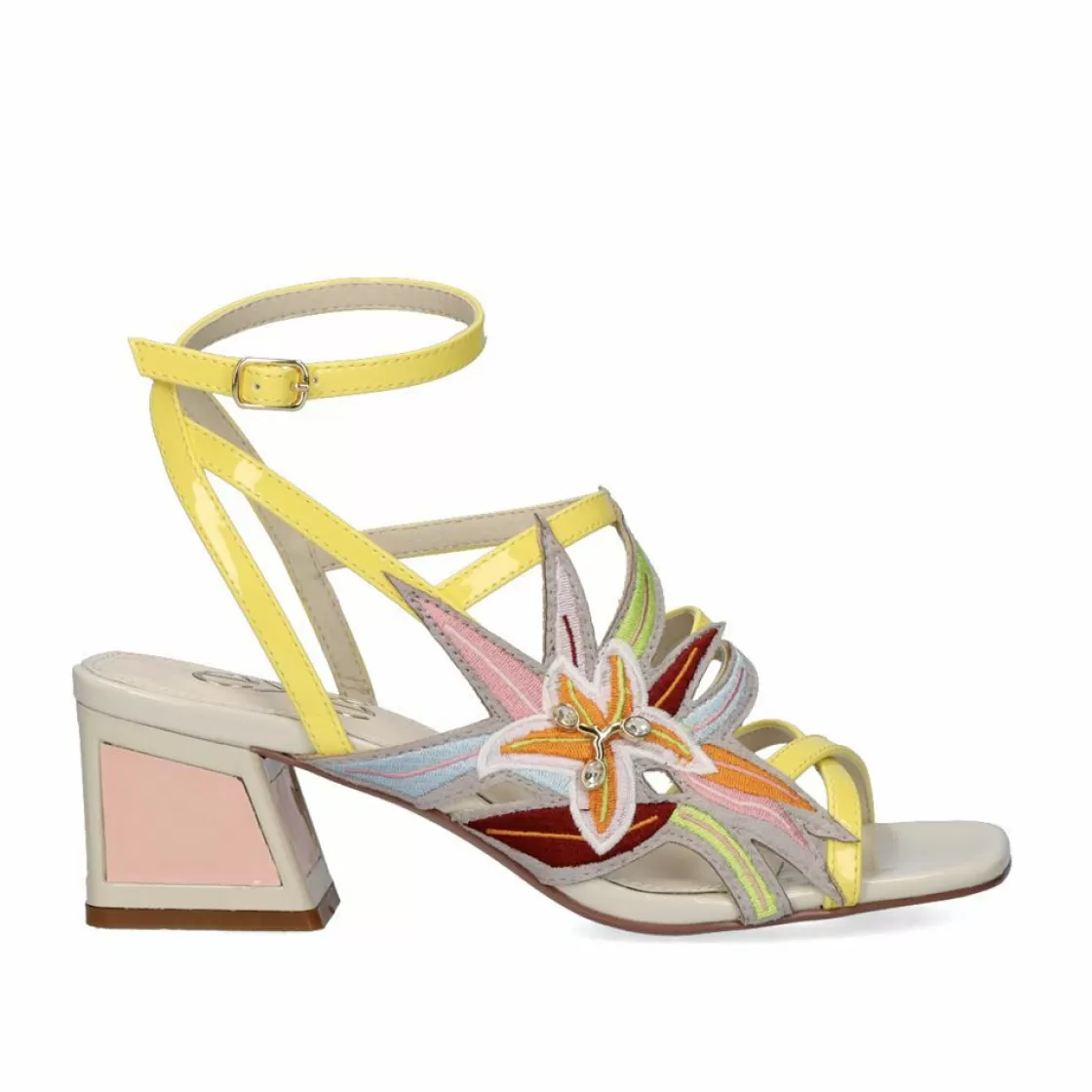 Exe Shoes Sandalias De Salto-Nova Sandalia De Salto Baixo Luisa-400 Amarelo