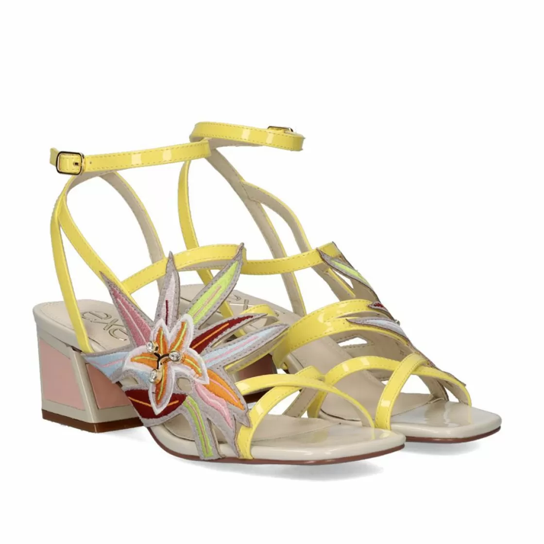 Exe Shoes Sandalias De Salto-Nova Sandalia De Salto Baixo Luisa-400 Amarelo