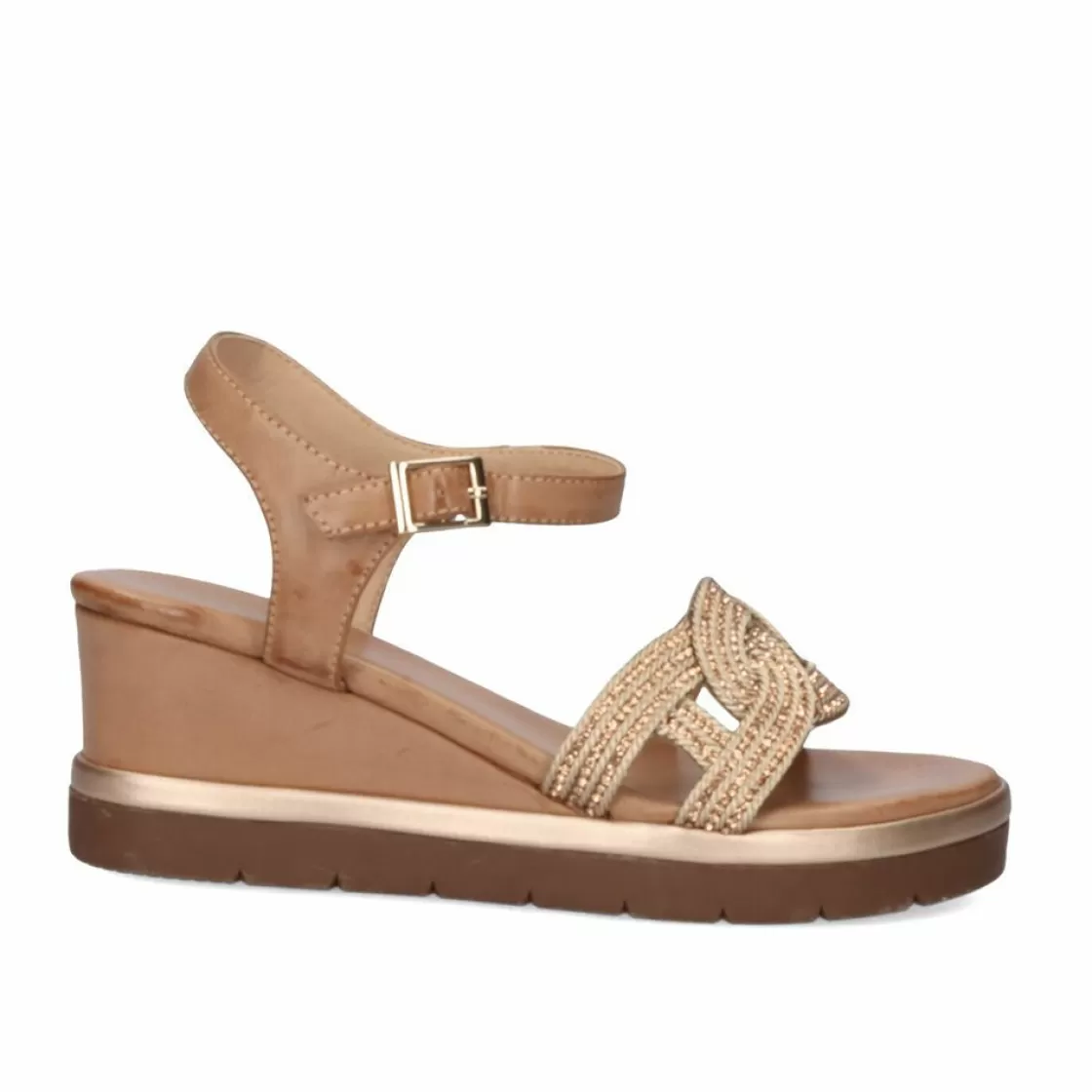 Exe Shoes Cunhas-Sandalia Com Cunha Ipanema-926 Rosa Dourado