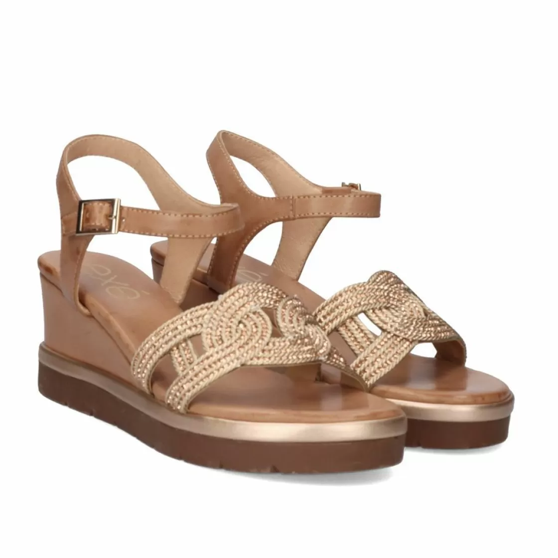 Exe Shoes Cunhas-Sandalia Com Cunha Ipanema-926 Rosa Dourado