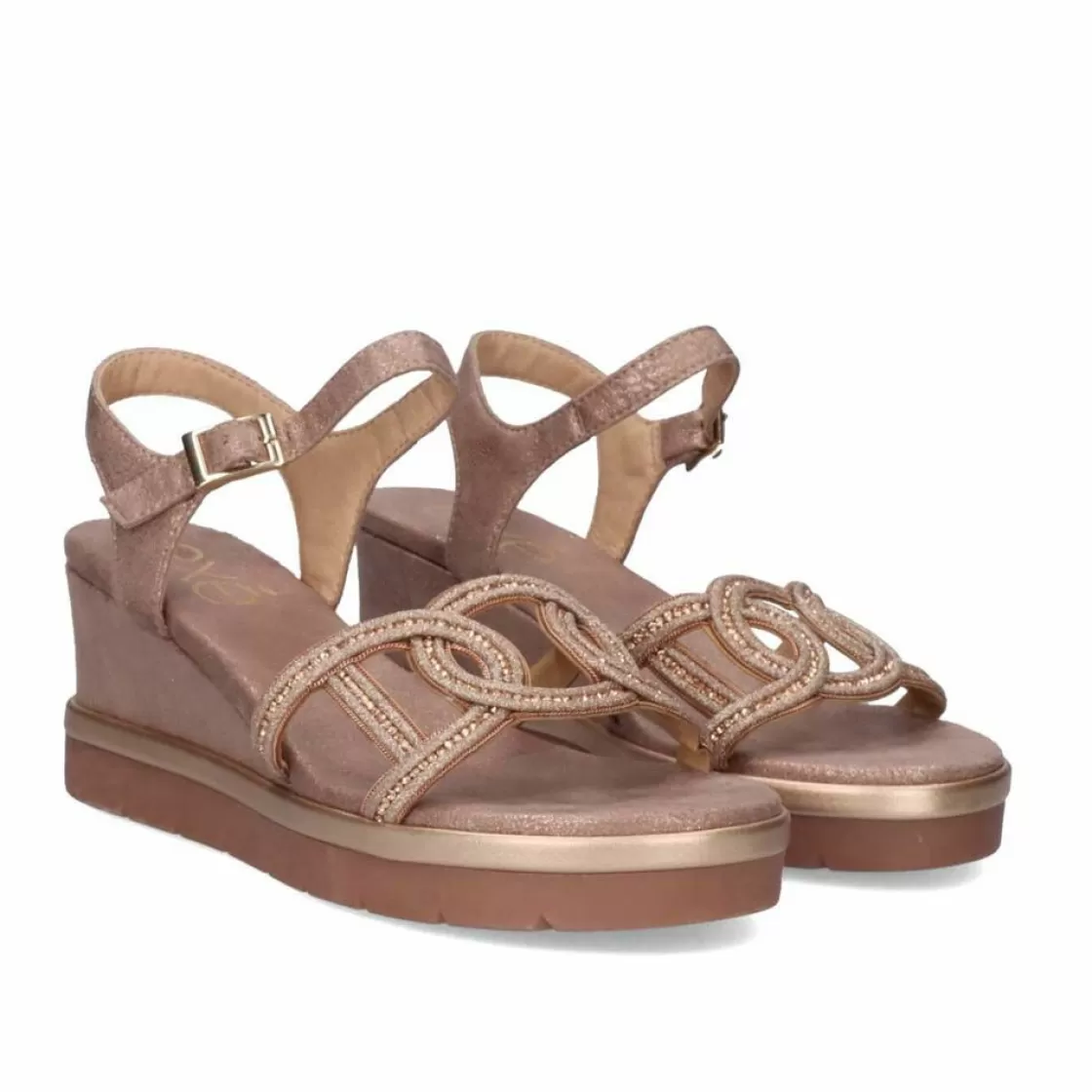 Exe Shoes Cunhas-Sandalia Com Cunha Ipanema-952 Rosa Dourado