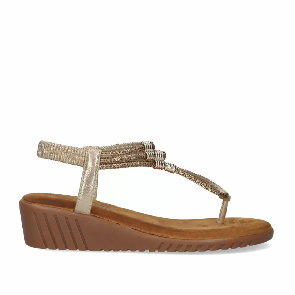 Exe Shoes Cunhas-Sandalia Cunha Exe Confort 721-Jd24 Dourado