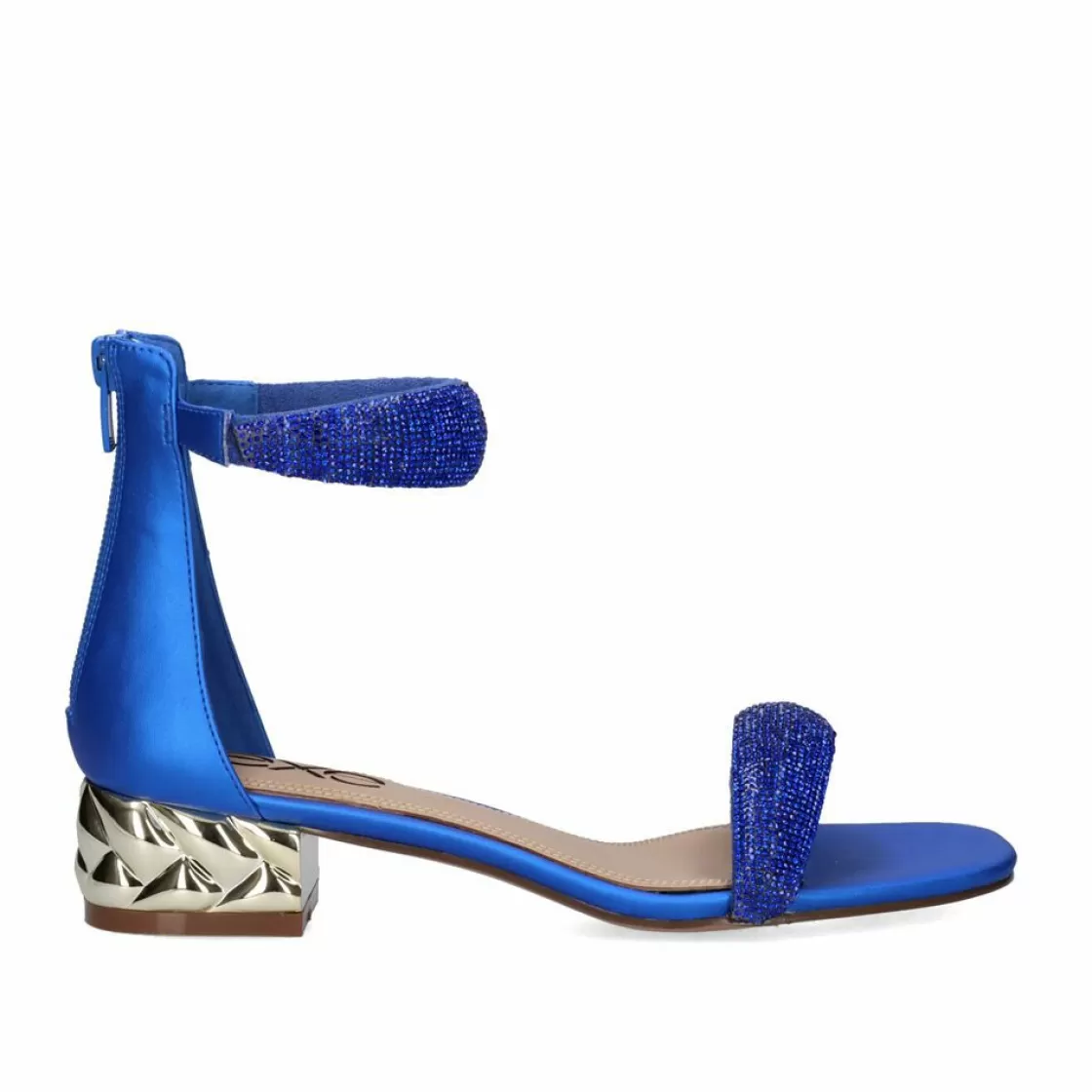 Exe Shoes Sandalias De Salto-Sandalia De Salto Baixo Katy-507 Strass Azul