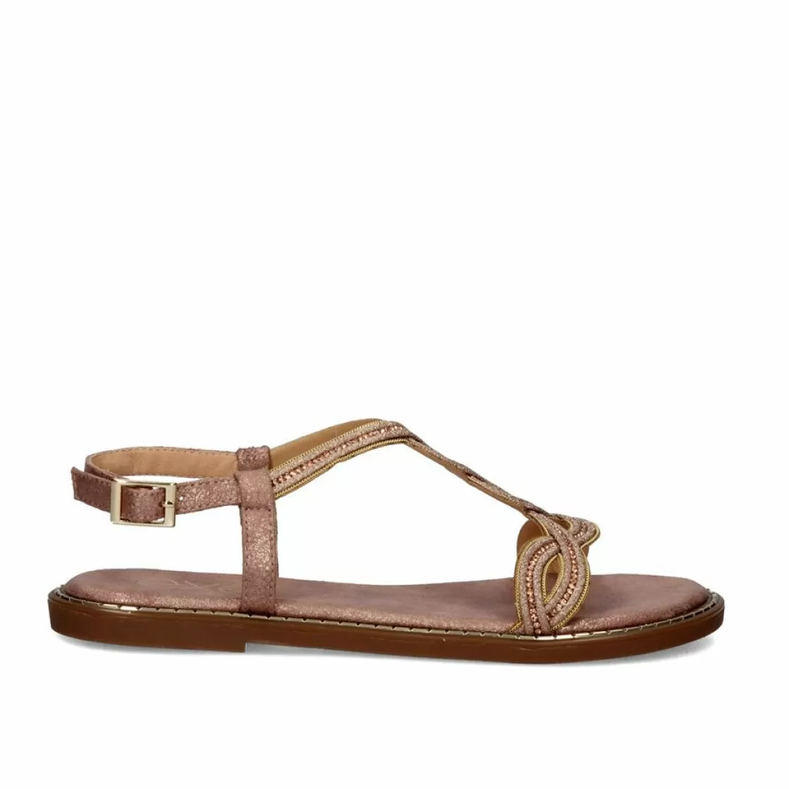 Exe Shoes Sandalias Planas-Sandalia Plana Allison-300 Rosa Dorado