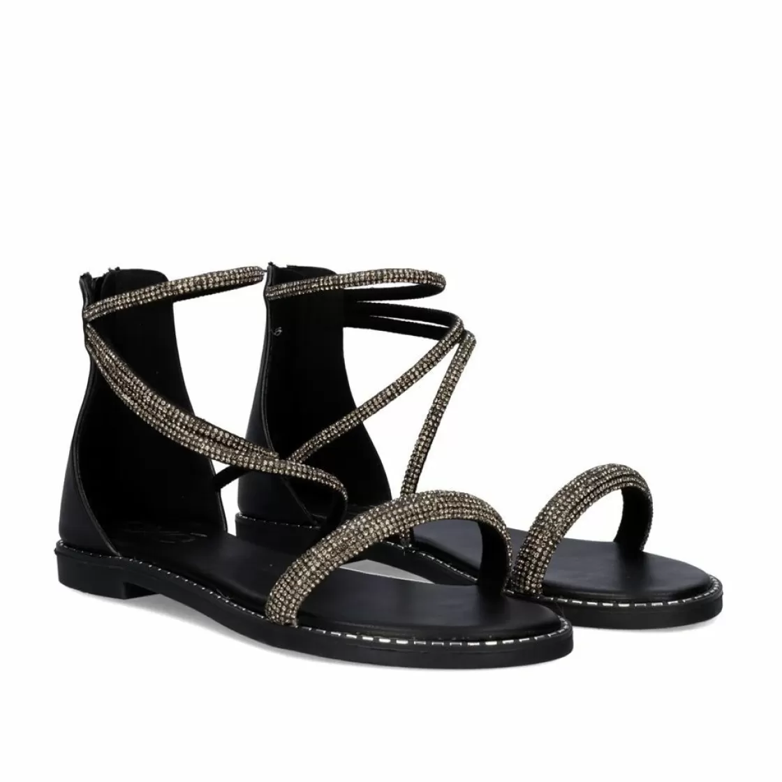 Exe Shoes Sandalias Planas-Sandalia Plana Exe P3375-76 Preto