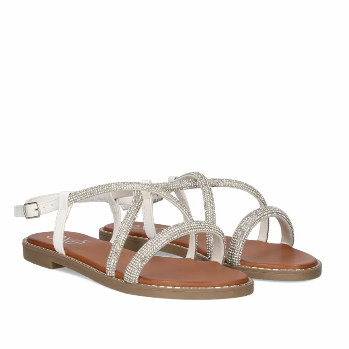 Exe Shoes Sandalias Planas-Sandalia Plana Exe P3375-77 Branco