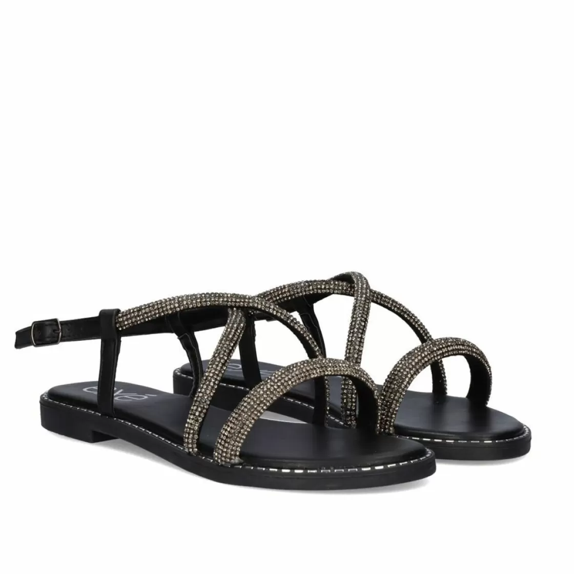 Exe Shoes Sandalias Planas-Sandalia Plana Exe P3375-77 Preto