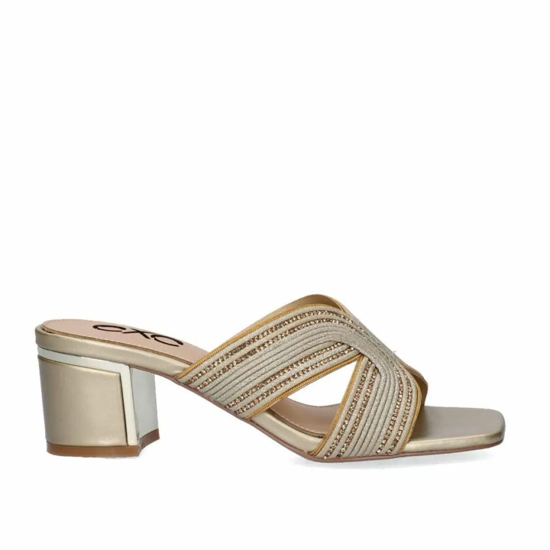 Exe Shoes Sandalias De Salto-Sandalia Salto Baixo Isabel-590 Dourado