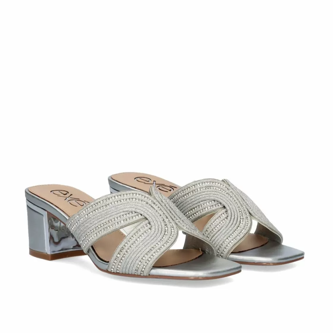 Exe Shoes Sandalias De Salto-Sandalia Salto Baixo Isabel-590 Silver