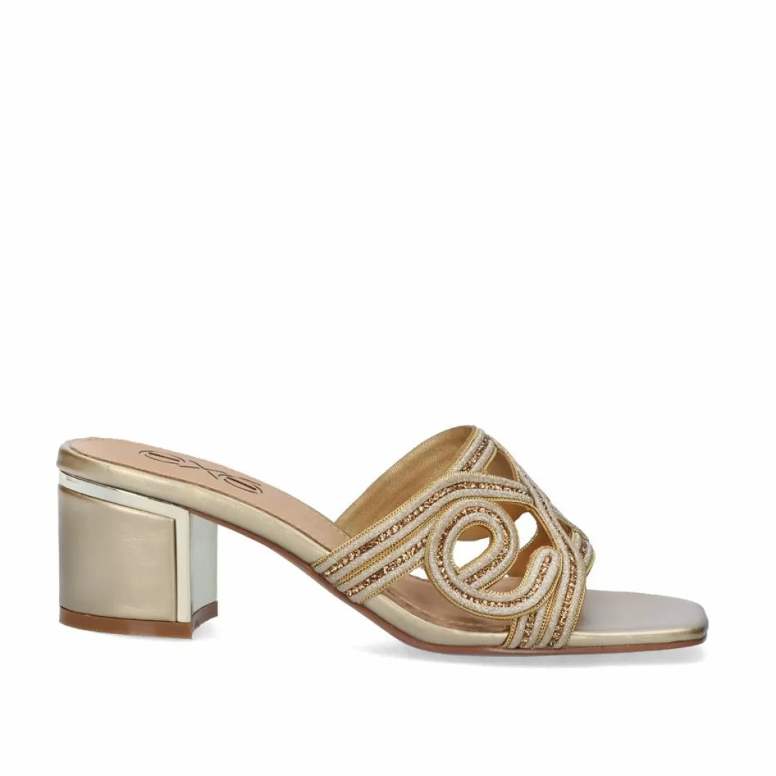 Exe Shoes Sandalias De Salto-Sandalia Salto Baixo Isabel-599 Dourado