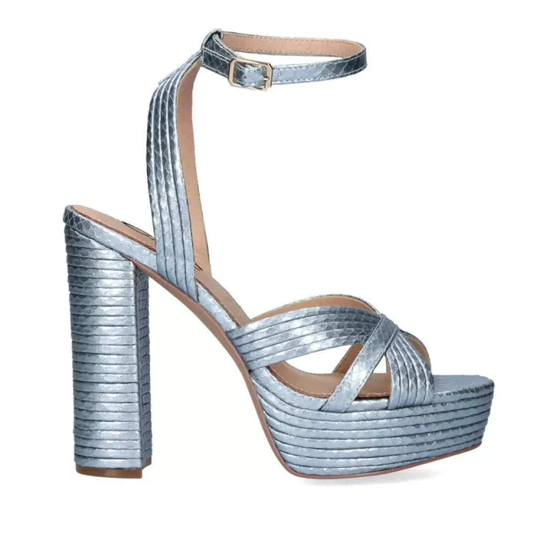 Exe Shoes Sandalias De Salto-Sandalia Salto De Verao 2023 Ophelia-832 Snake Aqua