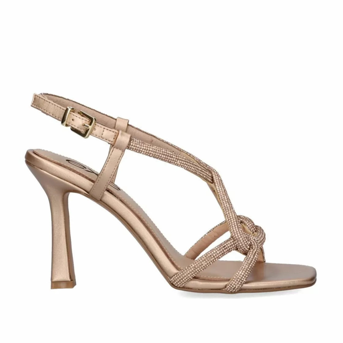 Exe Shoes Sandalias De Salto-Sandalia Salto Verao 2023 Ginger-492 Ouro Rosa