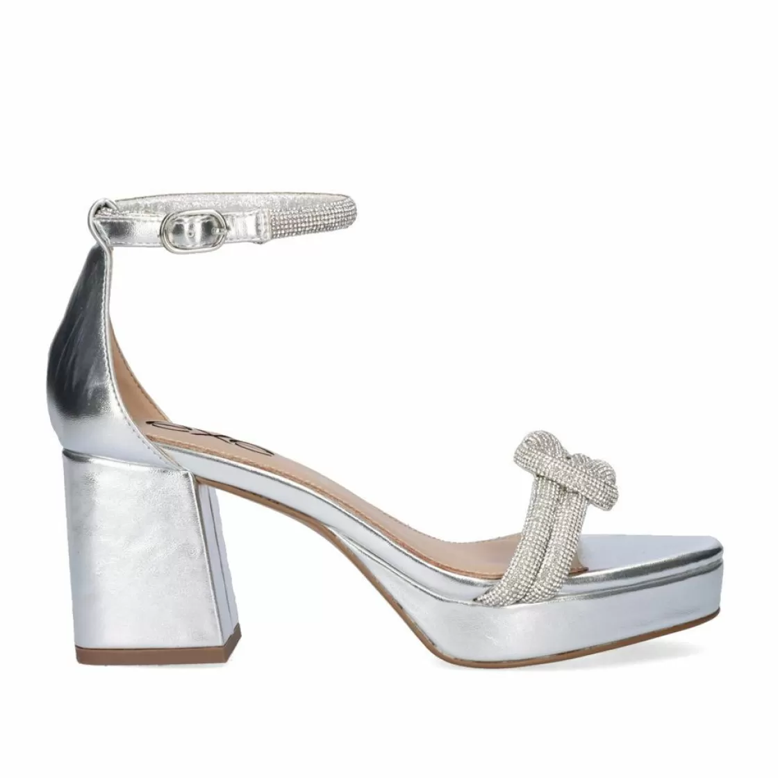 Exe Shoes Sandalias De Salto-Sandalia Salto Verao 2023 Lina-220 Prata