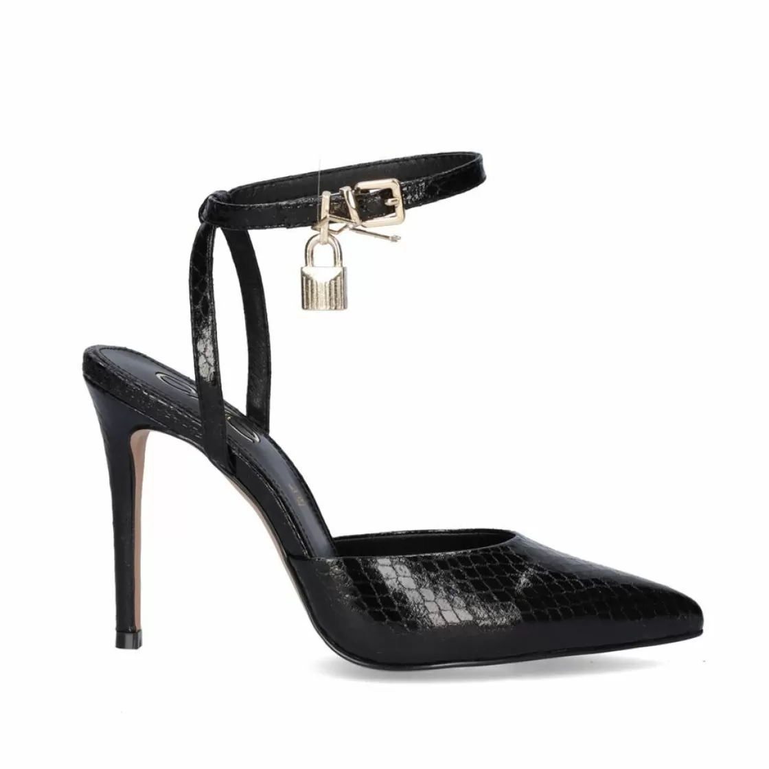 Exe Shoes Calcados De Salao-Sapato Calcanhar Jessica-673 Preto Snake