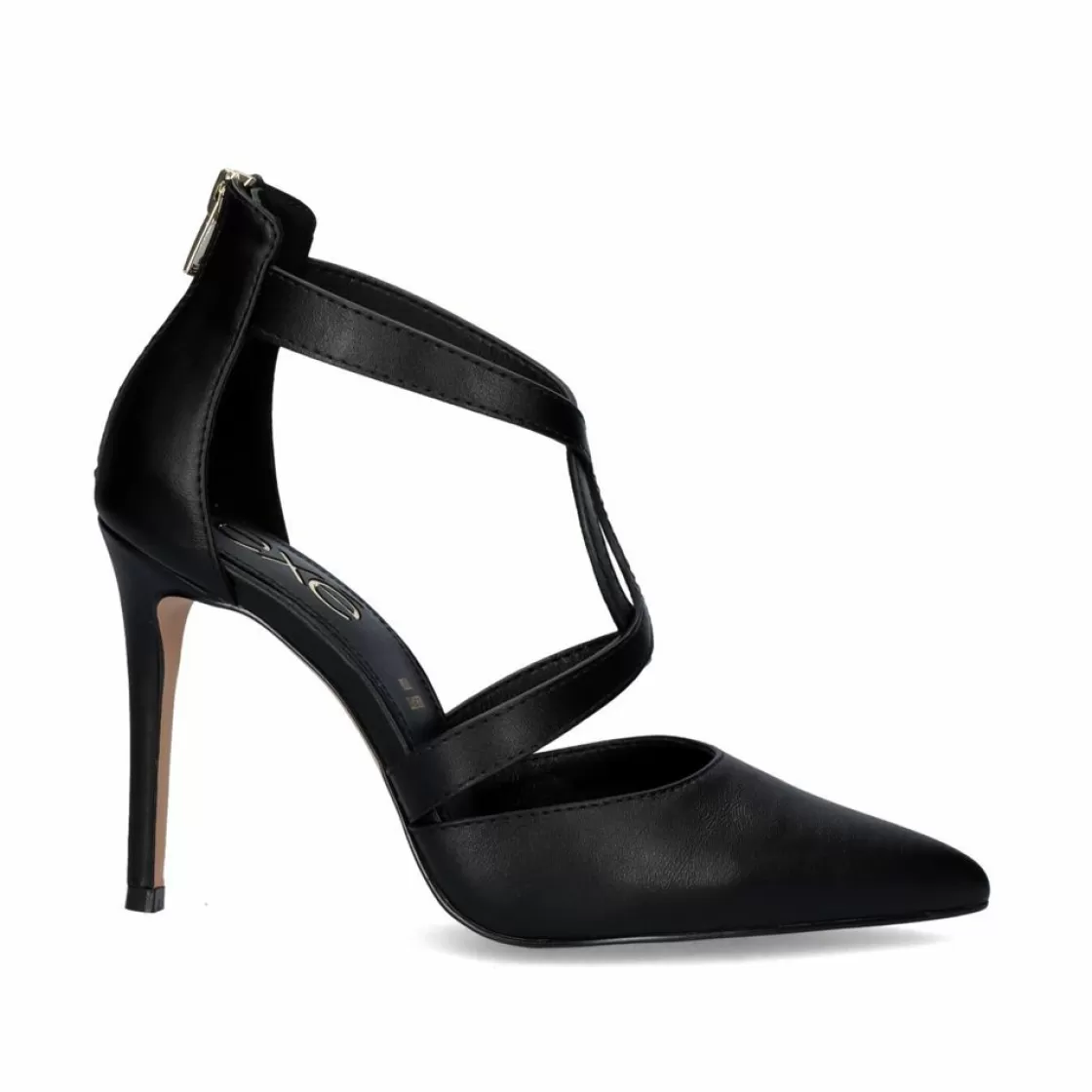 Exe Shoes Calcados De Salao-Sapato Calcanhar Jessica-930 Com Tiras Em Preto