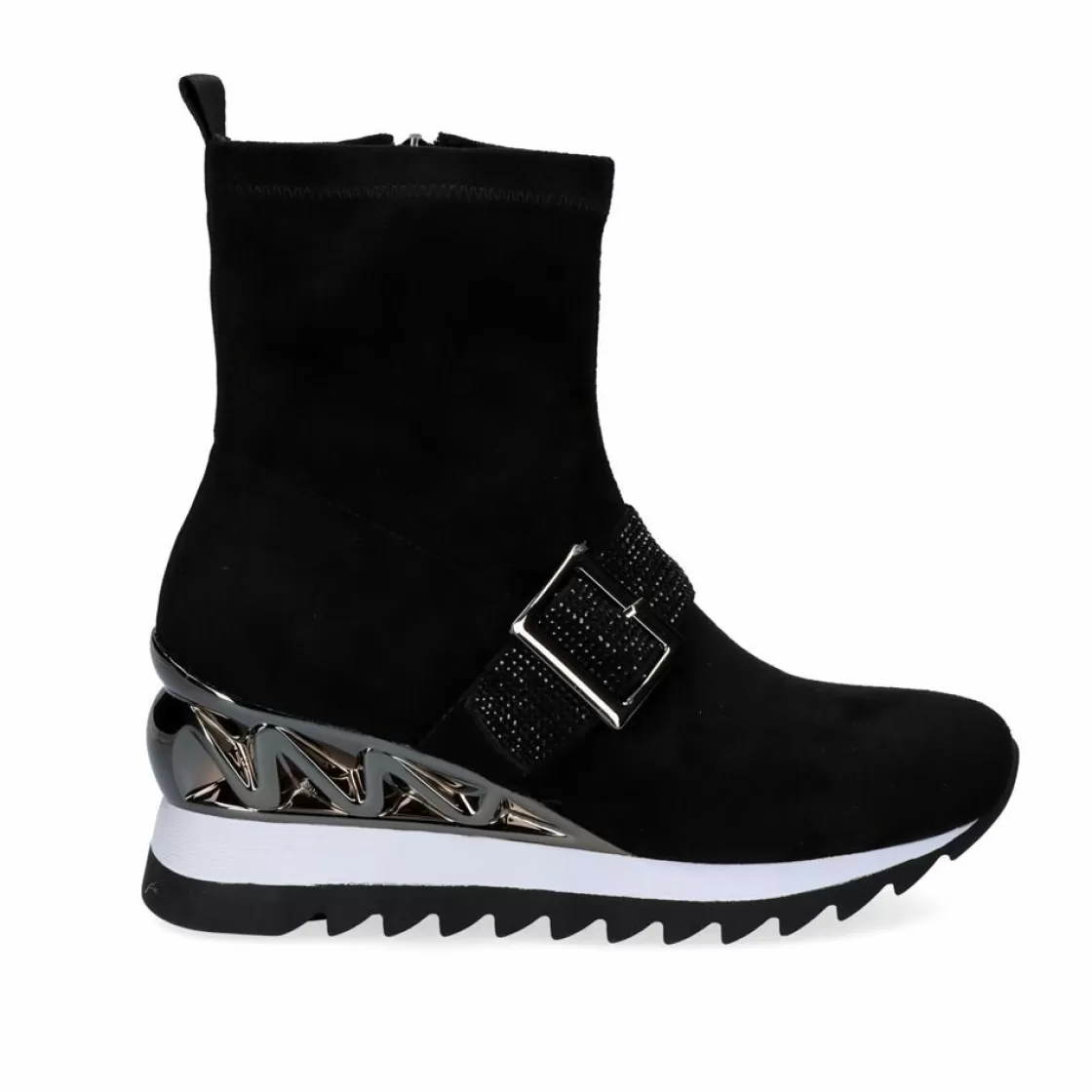 Exe Shoes Sneakers Mujer-Sneaker Botin Com Cunha Y2327-H258 Em Preto