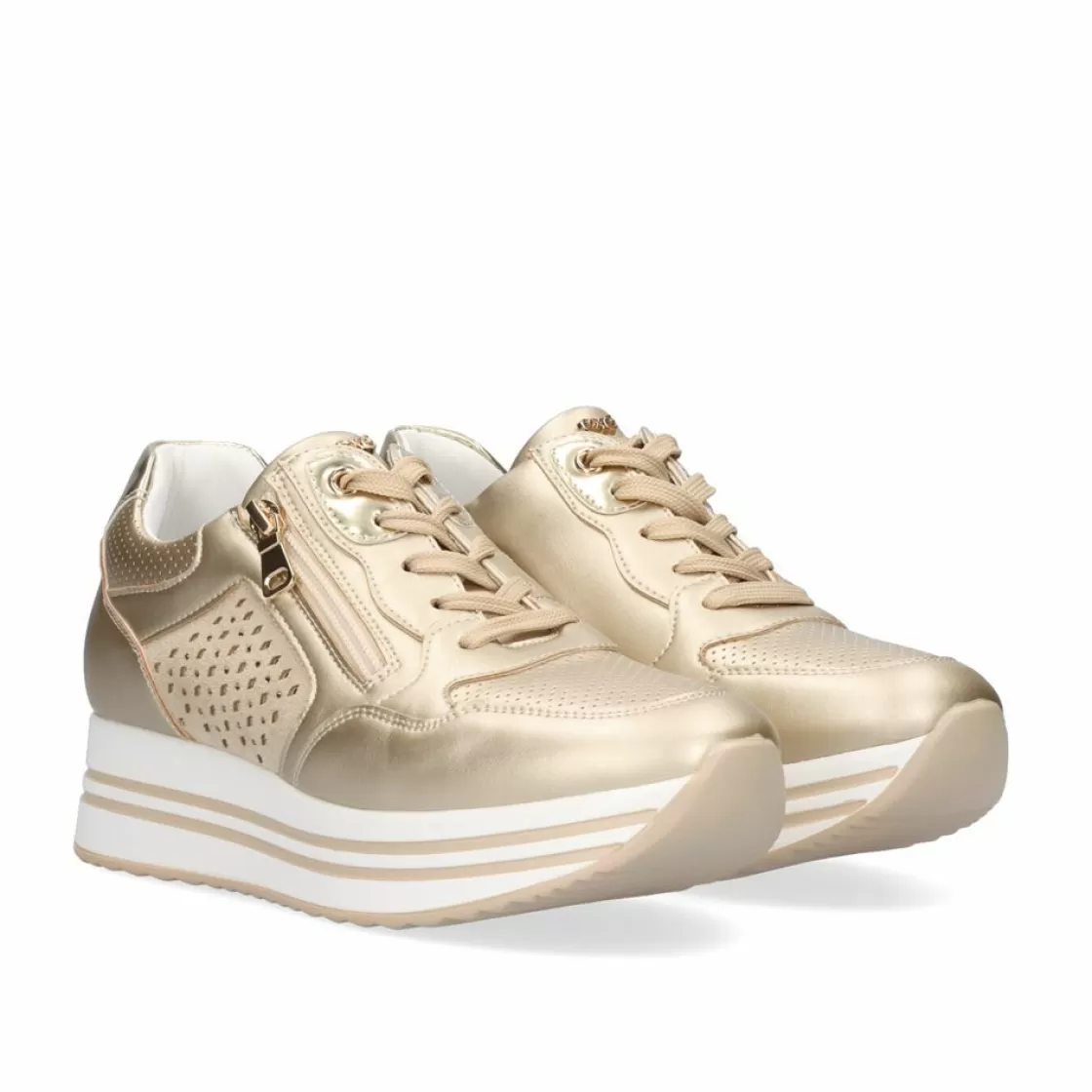 Exe Shoes Sneakers Mujer-Tenis Plataforma Dourado 131-31Ex24